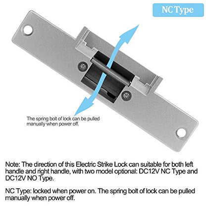 LIBO Electric Strike Lock Electronic Mortise NC Mode Lock a Part Fail Safe for Access Control Wooden Metal Door - style: Indoor, keyless