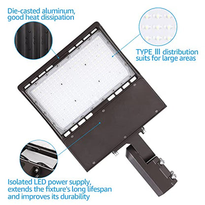LEONLITE 150W LED Parking Lot Light, 1-10V Dimmable, 20,250lm UL & DLC - size: 21 Inch