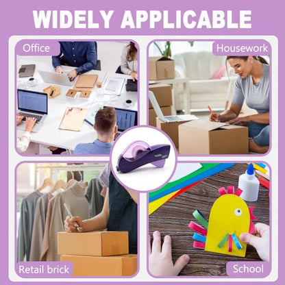 Automatic Tape Dispenser for Wrapping Gifts, Handheld Packaging Tape Dispenser Gun with Cutter, Dispensers for Adhesive Tapes-Purple - color: Purple