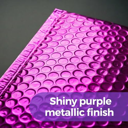 Fuxury Foil Bubble Mailers 4x8" 800 Pack Padded Envelopes Usable Size 4x7" - color: Purple, size: 4x8" 800PC