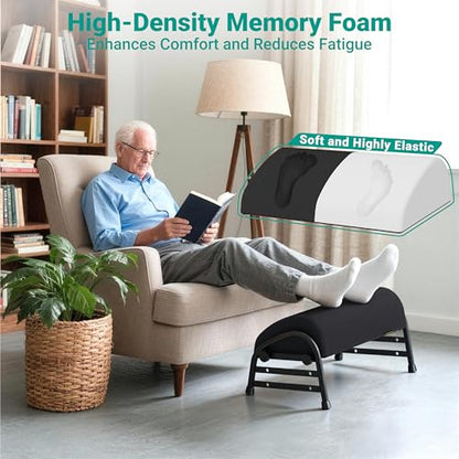 YEASHEIN Adjustable Foot Rest for Under Desk at Work, Ergonomic Foot Stools - color: Black