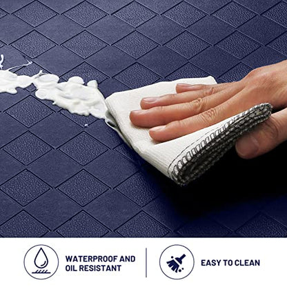 HappyTrends Kitchen Floor Mat - 4/5 Inch Thick Anti-Fatigue Kitchen Rug - color: Blue, size: 28"L x 17.3"W x 0.8"Th