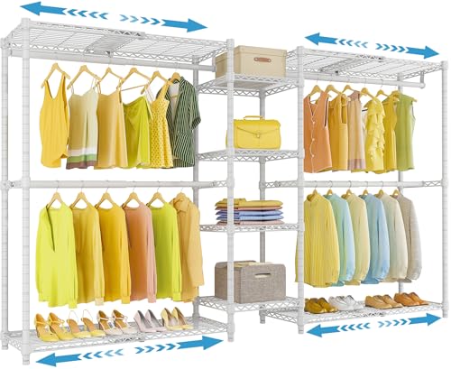 VIPEK X3 Expandable Heavy Duty Clothes Rack Closet Organizer System White - color: White, size: X3