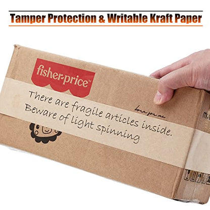 LLPT Kraft Paper Gummed Tape 1.89" x 66 Yards 4 Pack Brown - size: 1.89" x 66 yds