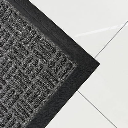ULTRALUX Indoor Outdoor Rubber Scraper Door Mat, Non-Slip 31” x 47” Dark Gray - size: 2'7" x 3'11" (Rectangular)