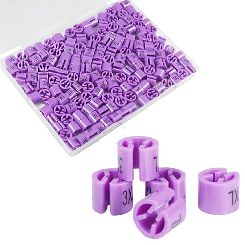 150Pcs Clothes Hanger Size Color-Coding Garment Size Markers - color: Purple-3xl
