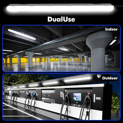 60W Led Vapor Tight Light Fixture, 7800LM 5000K Vapor Proof Light (150W Eq.) 100-277V IP65 Waterproof for Carports, Walk in Freezer, Boat Dock Areas,Warehouse,Car Wash, Garage
