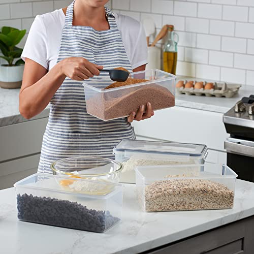 Large Airtight Food Storage Containers with Lids Set of 4 3.2L - 102 fl. oz Pasta storage Containers, BPA Free Plastic Spaghetti container - Air Tight Canisters for Kitchen Pantry Organization - color: 01 - Horizontal (Set of 4)