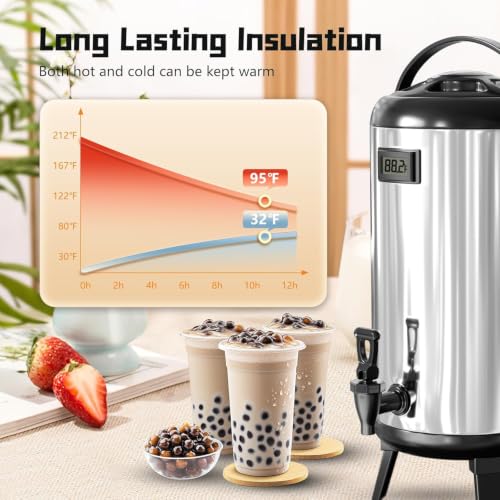 2 Pack Stainless Steel Insulated Beverage Dispenser 3.2 Gallon/12 L - size: 2 Pack