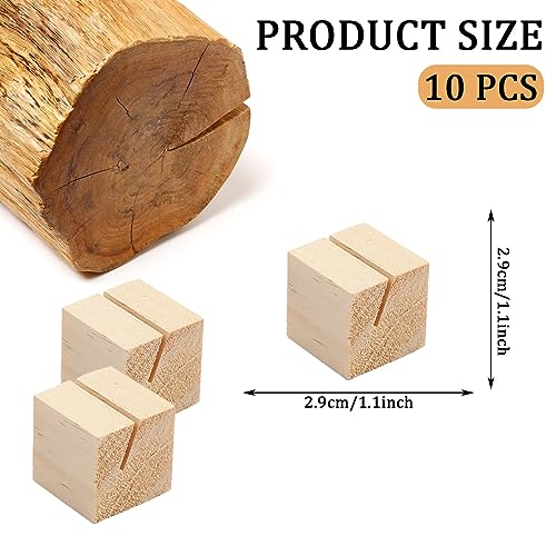 10 PCS Wood Place Card Holders, Wood Table Number Holders, Stands Picture Holder, for Home Wedding, Party, Decoration, Photo Display