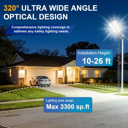 Solar Street Lights Outdoor Waterproof 9000W LED Solar Power Street Light Dusk to Dawn with Mention Sensor Flood Light Large Outdoor Solar Lights for Yard, Entryway Garage - size: L--1PC
