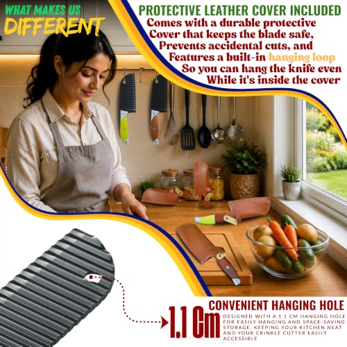 Crinkle Cutter for Pickles, Vegetables & Fruits, Pack of 4-Pieces
