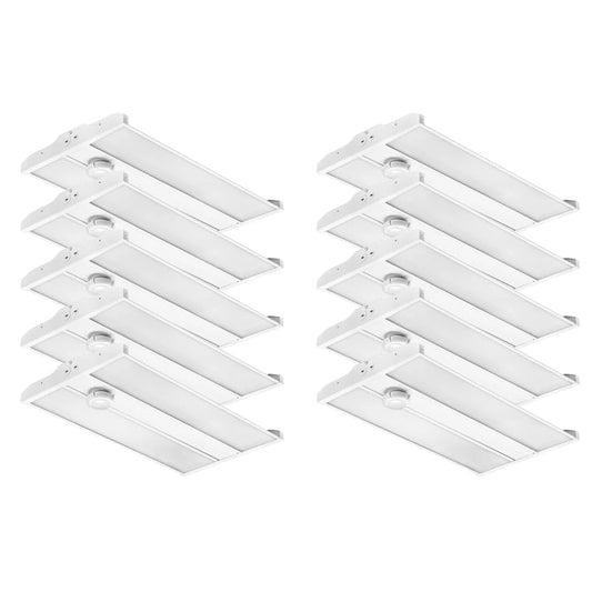 165W Linear LED High Bay Light with PIR Motion Sensor – 22,440 Lumens, 5000K Daylight, 400W Metal Halide Equivalent, UL Damp Rated, 120–277V, Suspended Mount, Warehouse & Industrial Lighting (10 Pack) - color: 10 Pack, size: 165W