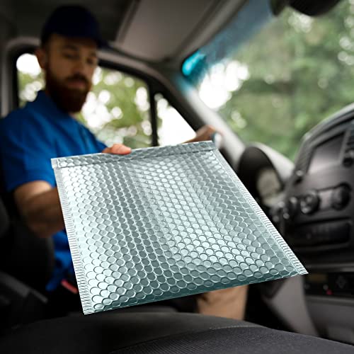 ABC PACK & SUPPLY Metallic Bubble Mailers, Ice Blue 8.5 x 11 Inch Self Seal Padded Envelopes, Pack of 100 Bubble Packaging Envelopes for Shipping and Mailing - color: Ice Blue, size: 8.5" x 11" / 100 Pack