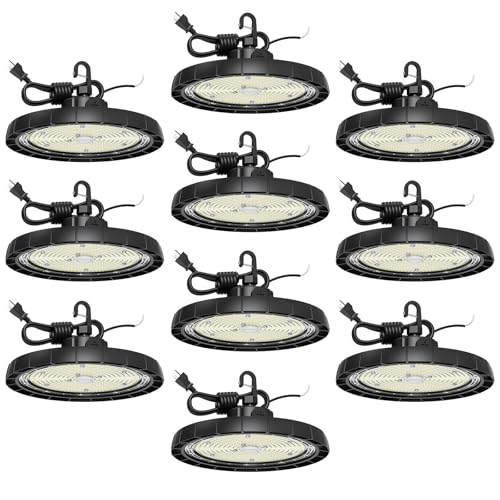 200W UFO LED High Bay Lights, AC100-277V, 10 Pack - size: 10 Pack