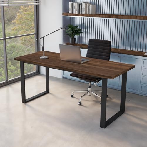 Howizz 60 x 30 in. Solid Wood Table Top, Dark Walnut Stained Acacia Desktop for Standing Desk/Office Tabletop/Countertop, 1in. Thick - color: 2 - Dark Walnut, size: 60"L x 30"W x 1"Th