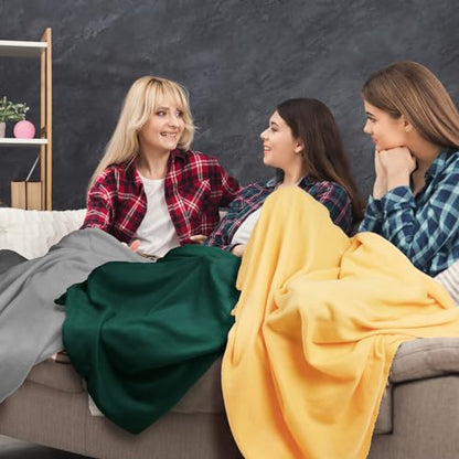 Kinlop 40 Packs Throw Blanket Bulk 60 x 50 Inch Fleece Throw Soft Blankets Warm Cozy Lightweight Plush Blanket for Bed Couch Sofa Pet Office Wedding Gifts Travel Camping (Delicate Color) - color: Delicate Color