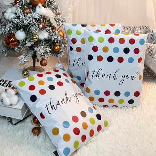 JinRuiKJ Thank You Poly Mailers 12x15.5 50 Pack, Polka Dots Design - color: Colorful Polka Dots, size: 12x15.5'' - 50 Pack
