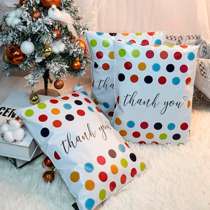 JinRuiKJ Thank You Poly Mailers 10x13 25 Pack, Polka Dots Design - color: Colorful Polka Dots, size: 10x13'' - 25 Pack