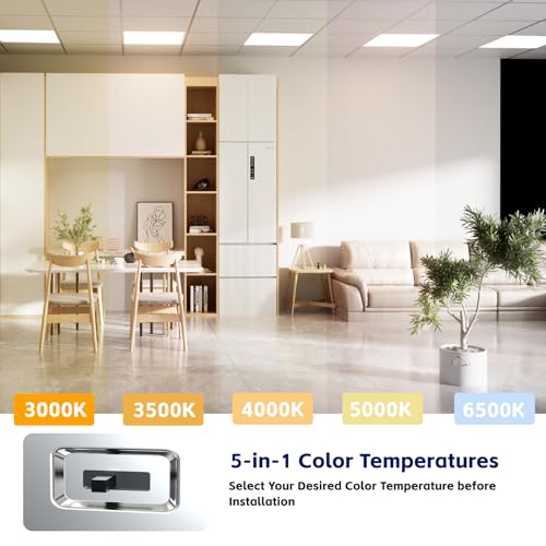 2Pack 2x2 LED Panel Light 5CCT Selectable Drop Ceiling Light Fixture - size: 2Pack, style: 2x2