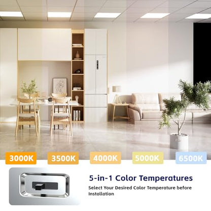 36Pack 2x2 LED Panel Light 5CCT Selectable Drop Ceiling Light Fixture - size: 36Pack, style: 2x2