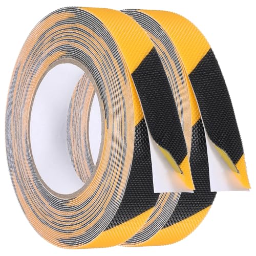 uxcell 2pcs Rubber Grip Tape,1"x33ft Non-Slip Tape w Grip Tape,Yellow/Black - color: Yellow, Black, size: 1 in x 33 ft