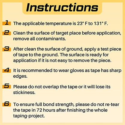 Amylove 230 ft Outdoor Court Tape, 2 in Adhesive for Basketball, Yellow, PE - color: Yellow