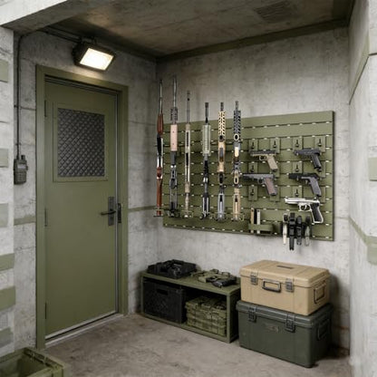Wall Rack System - Aluminium Heavy-Duty Tactical Storage - color: Green(Full), size: Full