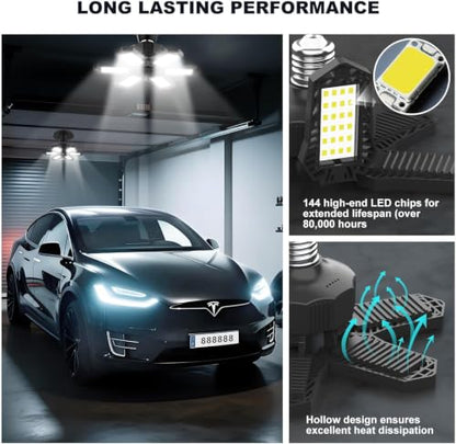 Maliralt LED Garage Lights Bulb 1 Pack 180W Led Screw in Garage Lights 18000LM 6500K Bright LED Garage Ceiling Lights Deformable Garage Shop Light for Attic Basement Workshop Commercial Bay Lighting - size: 1 Pack