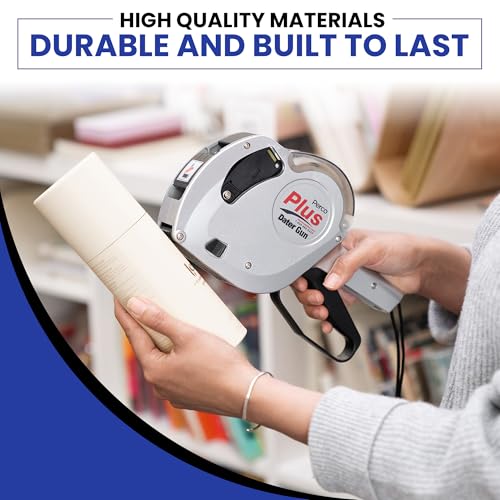 Perco Plus 1-Line Date Marking Gun with Labels Kit - Compares to Monarch 1131-01 Band Includes 1-Line 8-Character Band Date Labeler Gun, 9,000 Blank White Labels, a Label Scraper, and an Extra Inker - style: Date Gun Kit