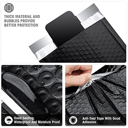 Metronic Bubble Mailer 6X10 Inch Black 500 Pack,Waterproof Padded Envelopes,Self-Seal Small Bubble Mailers Cushioning Bubble Envelopes for Shipping,Jewelry Makeup Supplies, Packaging Bulk - color: Black, size: 6X10" 500PC