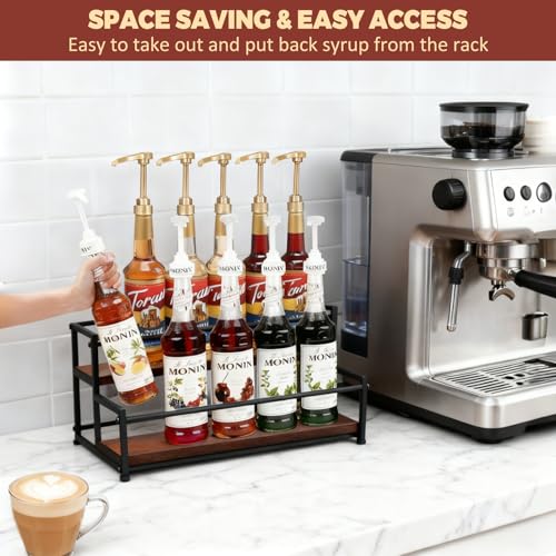 Coffee Syrup Rack Organizer, 2-Tier - color: 2-Tier