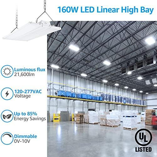 LEONLITE 2FT 160W LED Linear High Bay Light, 5000K