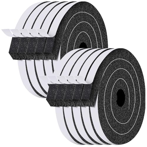 Pangda 65ft Weather Stripping Door Seal, 1" x 1" Foam Tape for Winter - color: Black, size: 1in X 1in X 65ft