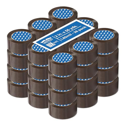 The Boxery 2" x 55 Yards Tan Packing Tape – 36 Roll Carton – Warehouse Grade Adhesive for Shipping, Moving & Packaging – Standard Strength 1.85 Mil Box Sealing Tape - color: Tan, size: 2"x55 yds - 1.85 mil.
