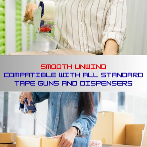 Heavy Duty Packing Tape 36 Rolls, 2.7 Mil Thick, Clear Shipping Tape, 1.88 Inch x 60 Yards per Roll, Strong Adhesive Moving Tape for Boxes, Packaging, Storage and Office Use