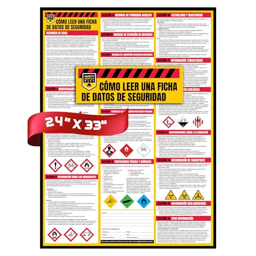 Performore Spanish SDS Safety Poster 24x33 Workplace Hazard Communication Sign UV Coated Paper OSHA Compliance Reference Wall Chart