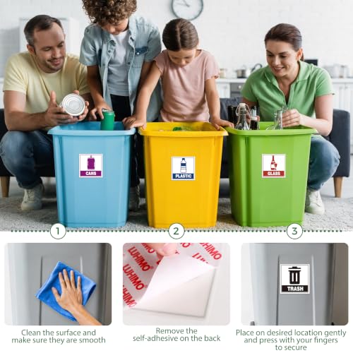 6PCS Recycle Sign Stickers for Trash Bins,Trash Recycle Stickers - color: Trash and Recycle 584