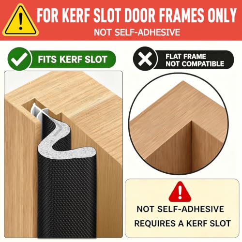 Litaibai 20 ft Kerf Weather Stripping Door Seal for Exterior Doors, Black - color: Black, size: 20 Feet