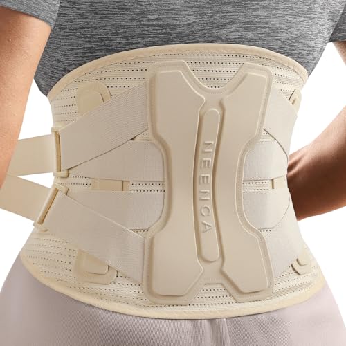 NEENCA Back Brace For Lower Back Pain Relief, Back Support Brace Men Women - color: Skin-Single, size: X-Large