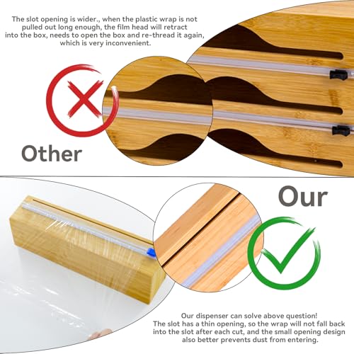 Plastic Wrap Dispenser with Slide Cutter for Aluminum Foil