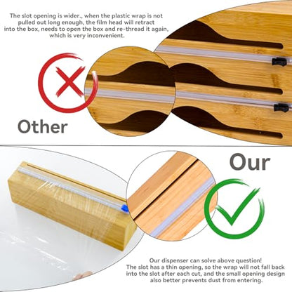 Plastic Wrap Dispenser with Slide Cutter for Aluminum Foil