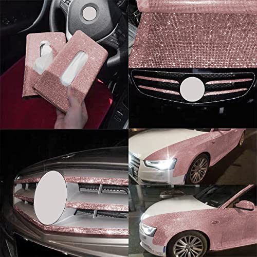 4 Pack 35.4 Inch Rhinestone Door Edge Guard Strips, Pink - color: Pink