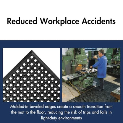NoTrax Drain Lite™ 3' x 15' Ultra Lightweight Restaurant Rubber Floor Mat - size: 3' x 15'