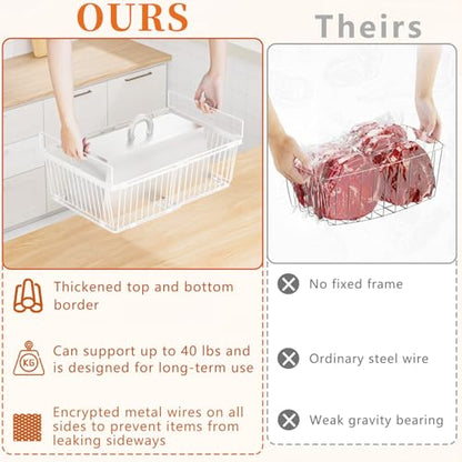 Large Freezer Organizer Bins for 10 to 20 Cu.Ft,2 Pack , Leak-Proof Bottom