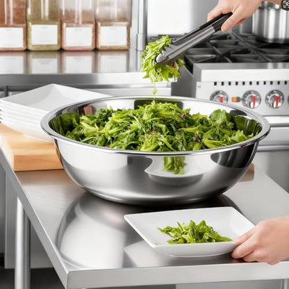 Lounsweer 2 Pack 50 Quart Stainless Steel Large Mixing Bowl 27.5" Silver 304 Stainless Steel Extra Large Capacity Stackable Mixing Bowl for Commercial Kitchens/large Families/school Cafeteria