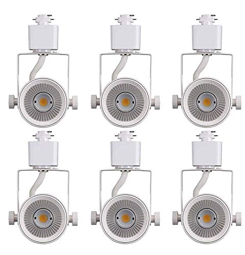 CLOUDY BAY 8W 4000K Cool White Dimmable LED Track Light Head,CRI90+ True Color Rendering Adjustable Tilt Angle Track Lighting Fixture,40° Angle for Accent Retail,White Finish,Halo Type- Pack of 6 - color: 4000k Cool White | 6 Pack