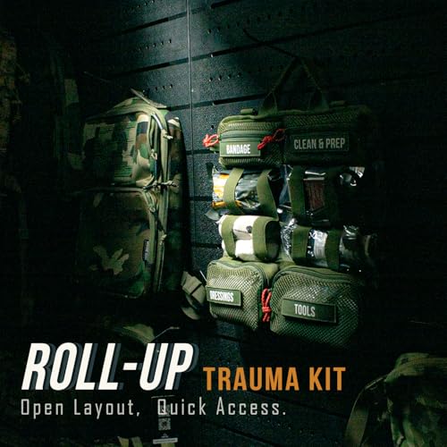 EVERLIT Roll Up Trauma First Aid Kit with CAT Tourniquet-Tactical IFAK Emergency Medical Kit for Outdoor, Vehicle & Home Preparedness-Quick Release Molle Bag for First Responders (Coyote Brown) - color: Coyote Brown