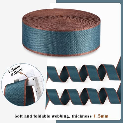 Nylon Webbing 1.5 Inch-6 Yards Peacock Blue Webbing Straps for Bags-Heavy Cotton Webbing 1.5 inch for Bag Handles Purse Straps Ribbon 1 1/2" - color: Dark Peacock Blue-6 Yards