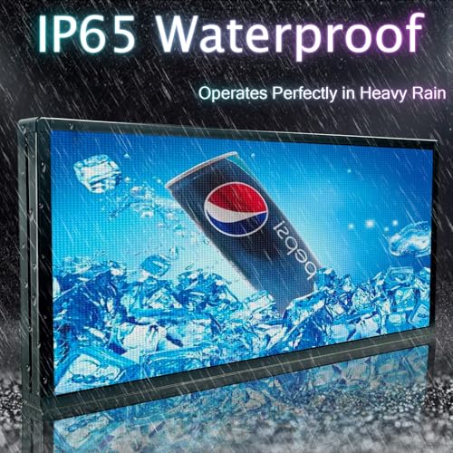 P6 Programmable Led Sign Custom Scrolling Outdoor Digital Signs For Businesses Display Screen Electronic Message Board Stock Ticker Advertising Pixel Led Panel Marquee 40"X17" - size: P6 40"x17"x2.4" Indoor/Outdoor